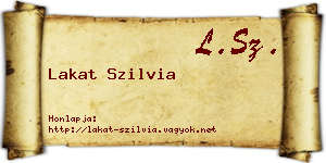 Lakat Szilvia névjegykártya