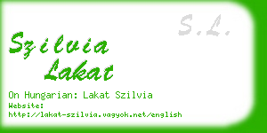 szilvia lakat business card